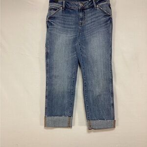 NWT Maurices size 10 crop straight denim flex mid rise Blue Jeans